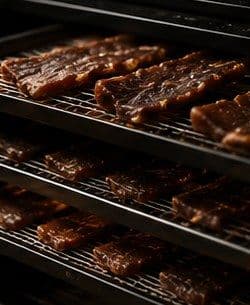 Kilishi drying on racks